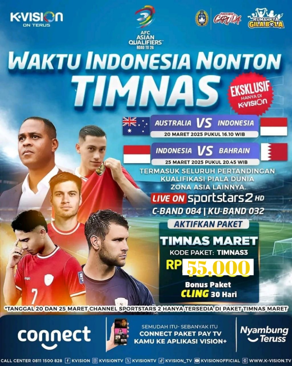 TV Prabayar K-VISION TV ALL DECODER - PAKET TIMNAS KUALIFIKASI PIALA DUNIA 2026 20 & 25 MARET